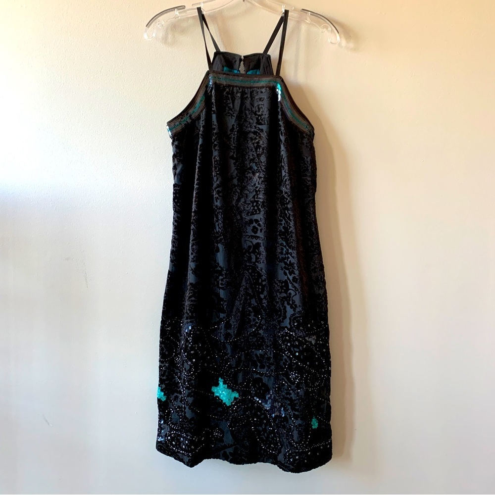 Anthropologie Dress Cocktail Sequined Dress‎ Little Black Dress NEW WITH TAGS - Picture 8 of 15